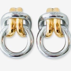 Chic Two-Tone Knot Earrings